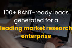 100+ BANT-ready leads generated for a leading market research enterprise